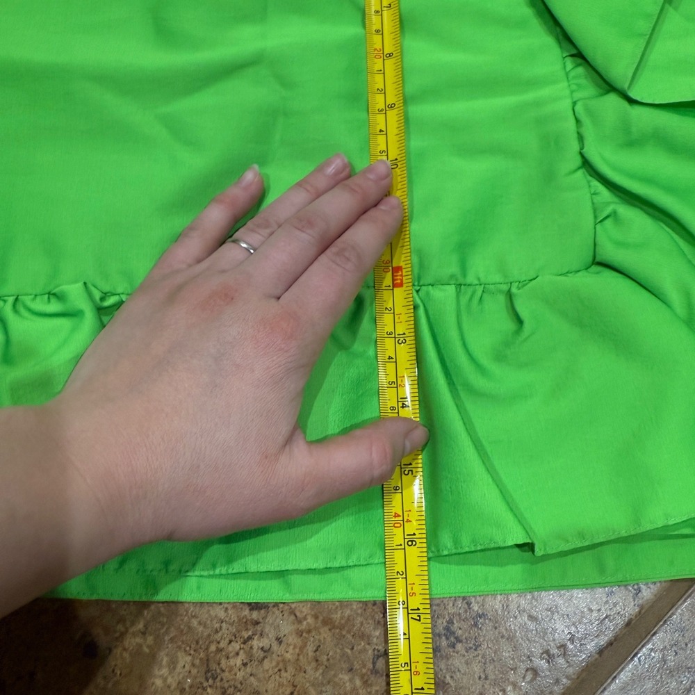 Sandro Marlene Green Ruffled Mini Skirt Vert Fluo FR 40 US 8 NWT Party Cocktail - Picture 9 of 12